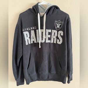 NFL Oakland Raiders Black Hooded‎ Sweatshirt w/ Stitched Lettering size Medium